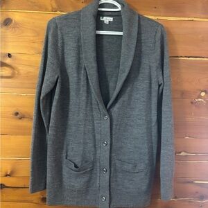 L.L. Bean Signature merino wool Charcoal Cardigan